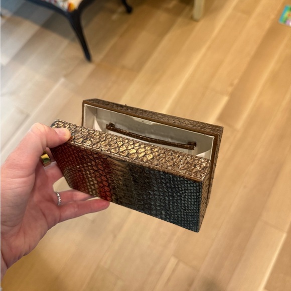 Nancy Gonzalez Gold Python Clutch - Picture 2 of 5